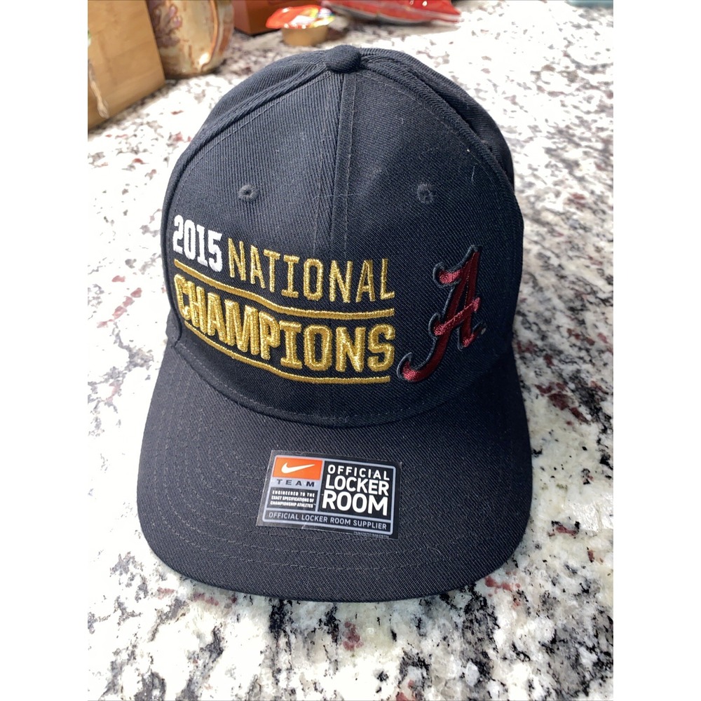 Alabama 2015 National Championship Nike Snapback Black NCAA Adjustable Hat Cap